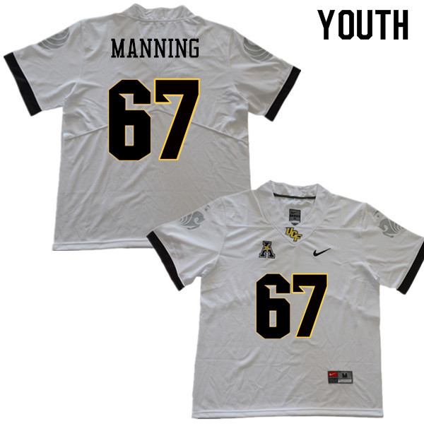 Youth #67 Dillon Manning UCF Knights College Football Jerseys Sale-White
